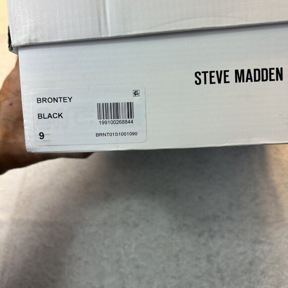 Steve Madden Ankle Boot Lug Sole Chunky Heel Brontey Chelsea BLK Women Sz 9 NEW - Picture 9 of 9